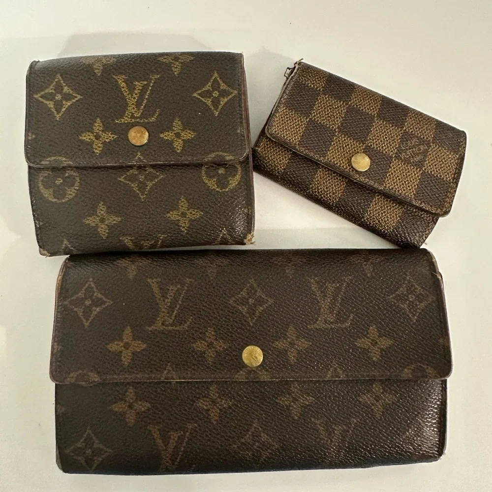 Authentic Vintage Louis Vuitton Monogram Wallet/Damier ebene Key Holder Bundle - Picture 1 of 12
